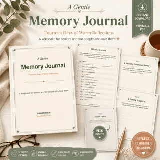 Gentle memory journal printable preview
